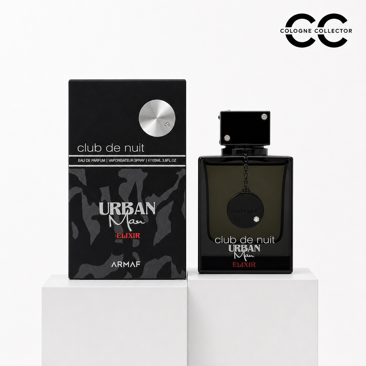 Club de Nuit Urban Man Elixir von Armaf – CologneCollector Flakon mit Verpackung