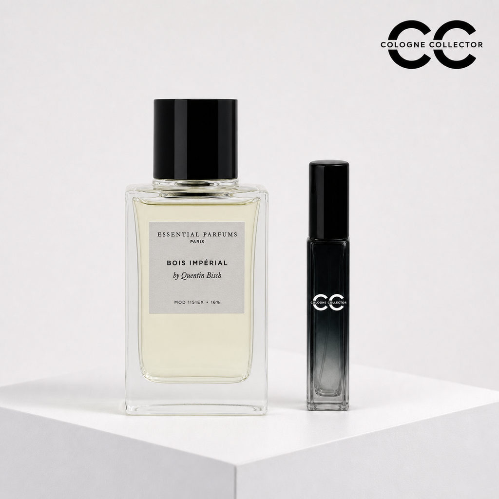 Bois Impérial (Eau de Parfum) von Essential Parfums – CologneCollector Flakon mit Probe