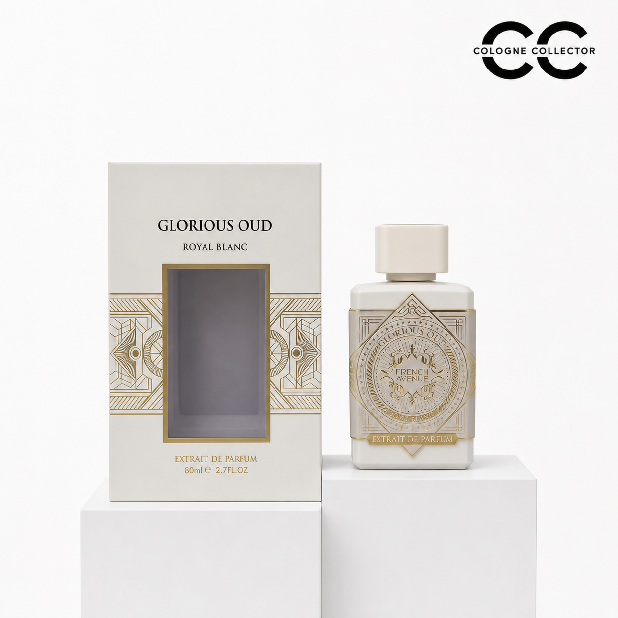 Glorious Oud Royal Blanc von French Avenue – CologneCollector Flakon mit Verpackung
