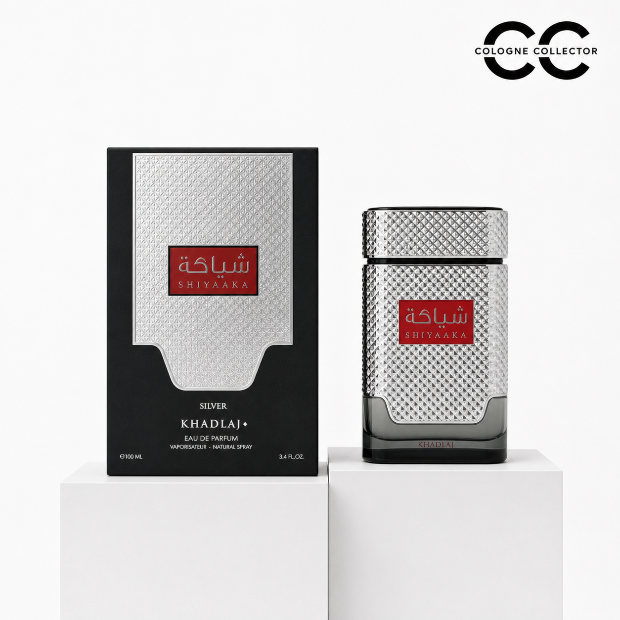 Shiyaaka Silver von Khadlaj – CologneCollector Flakon mit Verpackung