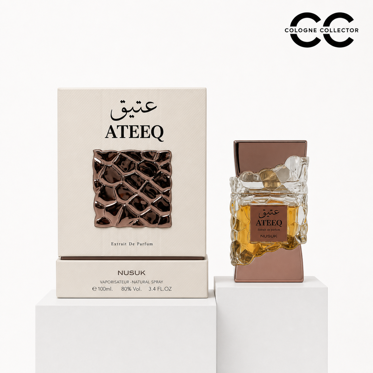 Ateeq von Nusuk – CologneCollector Flakon mit Verpackung