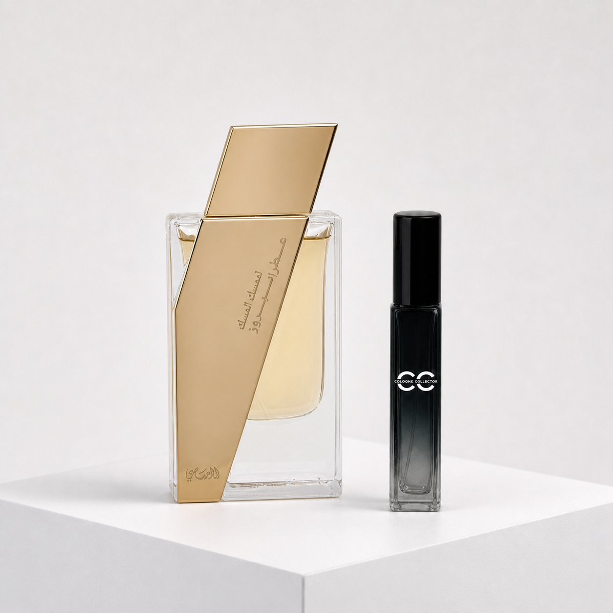 Attar Al Boruzz Lamaat Musk Tabriz von Rasasi – CologneCollector Flakon mit Probe