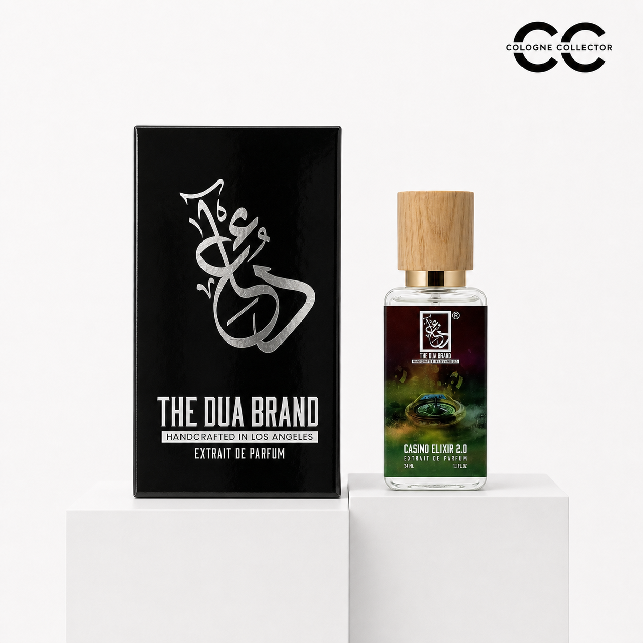 Casino Elixir 2.0 von The Dua Brand – CologneCollector Flakon mit Verpackung